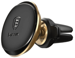 Автомобильный магнитный держатель Baseus Magnetic Air Vent черный с розовой вставкой