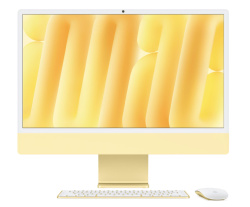 Apple iMac 24" Retina 4,5K, M4 (8C CPU, 8C GPU, 2024), 16 ГБ, 256 ГБ SSD, желтый (MWUD3)