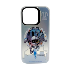 Чехол Benks MagSafe для iPhone 15 Pro двуликий заяц серебристый