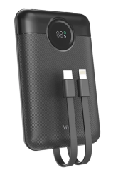 Внешний аккумулятор Wiwu Galaxy Power Bank + кабель Type-C/Lightning (Wi-P022) 10000 mAh черный