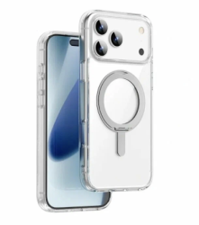 Чехол силиконовый Wiwu iShield Ultra с подставкой MagSafe для iPhone 17 Pro прозрачный