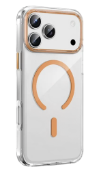 Чехол пластиковый Keephone Aurora с MagSafe для iPhone 17 Pro Max прозрачный с оранжевым