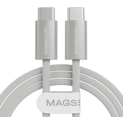 Кабель Magssory Line C Type-C to Type-C 60W (2,4м) тканевый белый