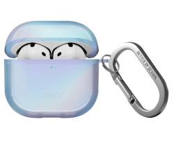 Чехол Uniq Iridescia для Apple AirPods 4 голубой переливающийся