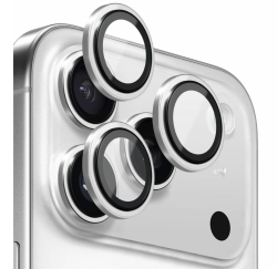 Защитное стекло камеры Глазурь для iPhone 17 Pro/17 Pro Max 3D серебристое