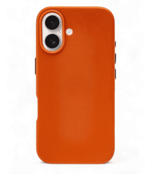 Чехол кожаный LeatherCase MagSafe для iPhone 17 оранжевый