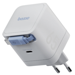 СЗУ Bazic Retrek 65W Type-C с кабелем Type-C 0,7м белое