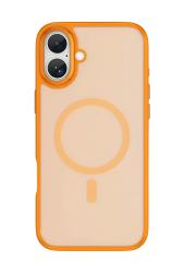 Чехол пластиковый Wiwu Armor Pro с MagSafe для iPhone 17 матовый с оранжевым