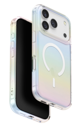 Чехол силиконовый Uniq Lridescia MagSafe для iPhone 17 Pro радужная голограмма