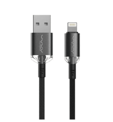 Кабель Vyvylabs Crystal Lightning to USB 2.4A (1м) черный