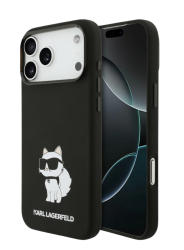 Чехол силиконовый Karl Lagerfeld MagSafe для iPhone 17 Pro Max черный с кошкой