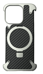 Чехол Carbon Movenchy Fanshi Series Magsafe для iPhone 15 Pro Max натуральный титан