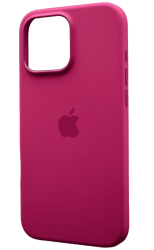 Чехол силиконовый Silicone Case MagSafe для iPhone 16 Pro Max фуксия