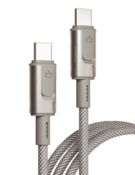 Кабель VLP Force Line Type-C to Type-C 100W (1.2м) натуральный титан
