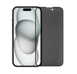 Защитное стекло для iPhone 15/16 3D Антишпион черное