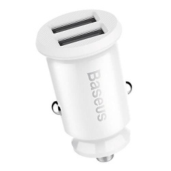 АЗУ Baseus Grain Car Charger 2USB 3.1A белое