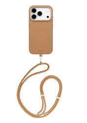 Чехол Uniq Coehl Mirelle MagSafe для iPhone 17 Pro Max коричневый с шнурком