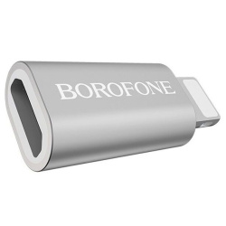 Переходник Borofone BV5 lightning to micro-usb серебристый