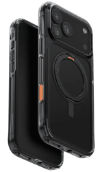 Чехол Uniq Swivix MagSafe для iPhone 17 Pro затемненный с черной подставкой 360