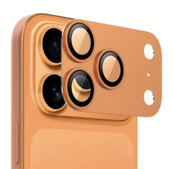 Защитная накладка на блок камер Глазурь для iPhone 17 Pro Max оранжевая