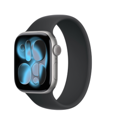 Apple Watch Series 11, 42 мм, корпус из алюминия цвета «серый космос», ремешок-петля черного цвета