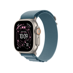 Apple Watch Ultra 3 GPS + Cellular, 49 мм, корпус из натур. титана, ремешок Alpine голубого цвета