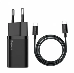 СЗУ Baseus Super Si 25W с кабелем Type-C to Type-C черное