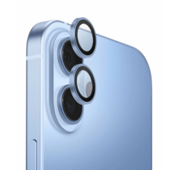 Защитное стекло камеры Глазурь для iPhone 17 3D голубое