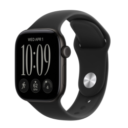 Apple Watch Series 12, 42 мм, корпус из алюминия черного цвета, спортивный ремешок черного цвета