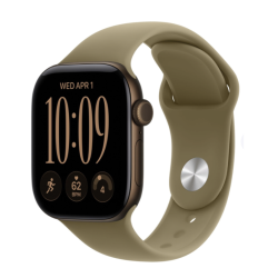 Apple Watch Series 12, 46 мм, корпус из алюминия бронзового цвета, спортивный ремешок оливкого цвета