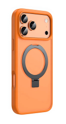 Чехол силиконовый Keephone Magico с MagSafe для iPhone 17 Pro Max с подставкой оранжевый