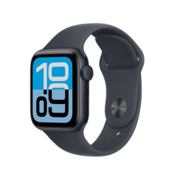Apple Watch SE 3, 44 мм, корпус из алюминия цвета «тёмная ночь», спортивный ремешок «тёмная ночь»