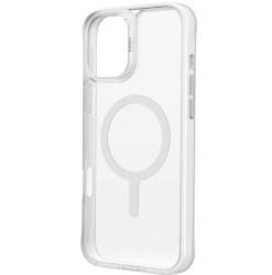 Чехол силиконовый ClearCase MagSafe для iPhone 16 Pro Max прозрачный c белыми бортами
