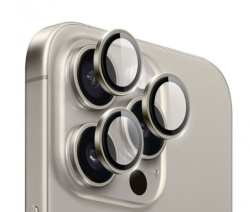 Защитное стекло камеры Wiwu PVD Two-color для iPhone 16 Pro/16 Pro Max натуральный титан