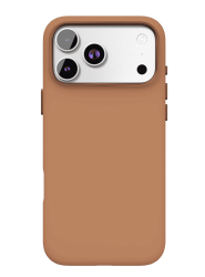 Чехол силиконовый VLP c MagSafe для iPhone 17 Pro Max мокко с металической рамкой