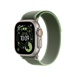 Apple Watch Ultra 3 GPS + Cellular, 49 мм, корпус из натурального титана, ремешок Trail зеленого цвета