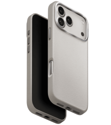 Чехол кожанный Uniq Lyden MagSafe для iPhone 17 Pro Max бежевый