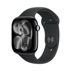 Apple Watch Series 11, 42 мм, корпус из алюминия цвета «чёрный глянец», спортивный ремешок черного ц