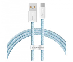 Кабель Baseus Dynamic USB to Type-C 100W (1м) тканевый голубой