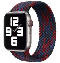 Ремешок для Apple Watch 38/40/41/42 мм монобраслет плетеный S красно-сине-черный