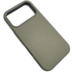 Чехол кожаный LeatherCase MagSafe для iPhone 17 Pro серый