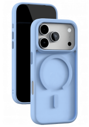 Чехол силиконовый VLP Bloom c MagSafe для iPhone 17 Pro/18 Pro матовый голубой