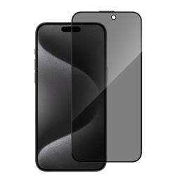 Защитное стекло для iPhone 15 Pro 3D Антишпион черное