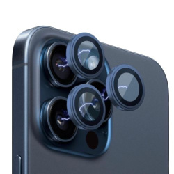 Защитное стекло камеры Samos для iPhone 15 Pro Max синее