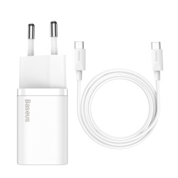 СЗУ Baseus Super Si 25W с кабелем Type-C to Type-C белое