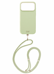 Чехол Uniq Coehl Mirelle MagSafe для iPhone 17 Pro Max зеленый с шнурком