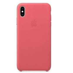 Чехол кожаный Apple Leather Case для iPhone Xs Max розовый