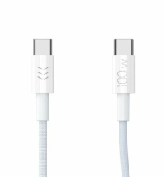 Кабель Vyvylabs Prime Type-C to Type-C 100W (1м) тканевый белый