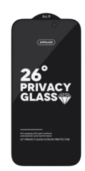 Защитное стекло SupGlass для iPhone 17 Pro Max 3D антишпион черное