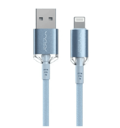 Кабель Vyvylabs Crystal Lightning to USB 2.4A (1м) голубой
